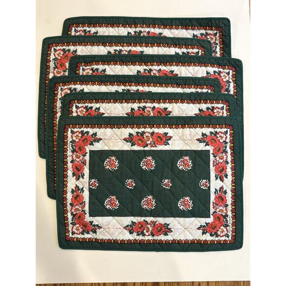 Set of 7 Vintage SOULEIADO French Provencal Quilted Placemats Demery - Picture 1 of 16